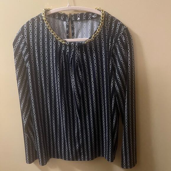 Michael Kors Tops - Michael Kors top blue with gold chain around collar *size tags removed*
